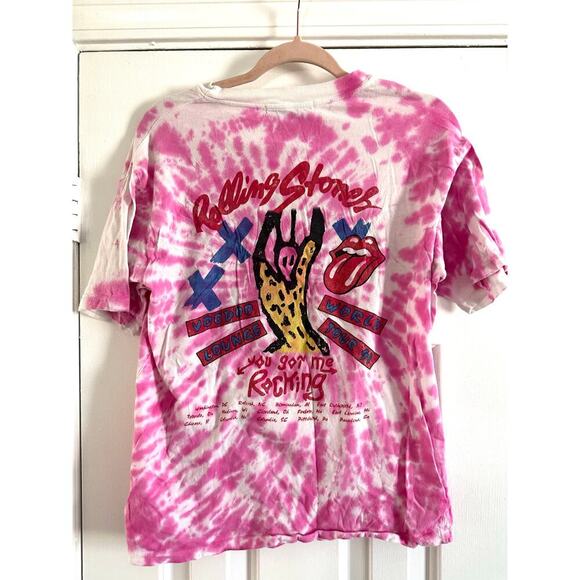 DAYDREAMER LA Revolve Rolling Stones Voodoo Lounge Weekend Tee Pink Tie Dye Sz S - Picture 5 of 6
